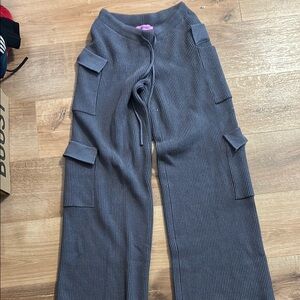 Edited gray knit pants part of set
